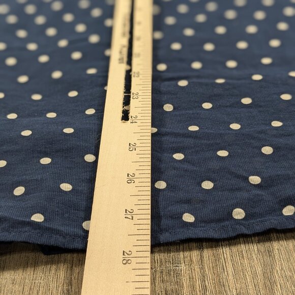 J Crew Button Up Top Womens Medium 8 Blue Polka Dot Sheer Cotton Silk Blend - Picture 8 of 10